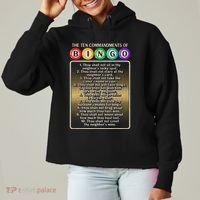10 Commandments Of Bingo Bingo Player Ladies Heavyweight Boxy Pullover Hoodie thumb 0