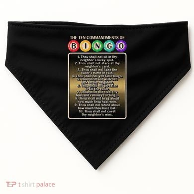 10 Commandments Of Bingo Bingo Player USA-Made Doggie Bandana