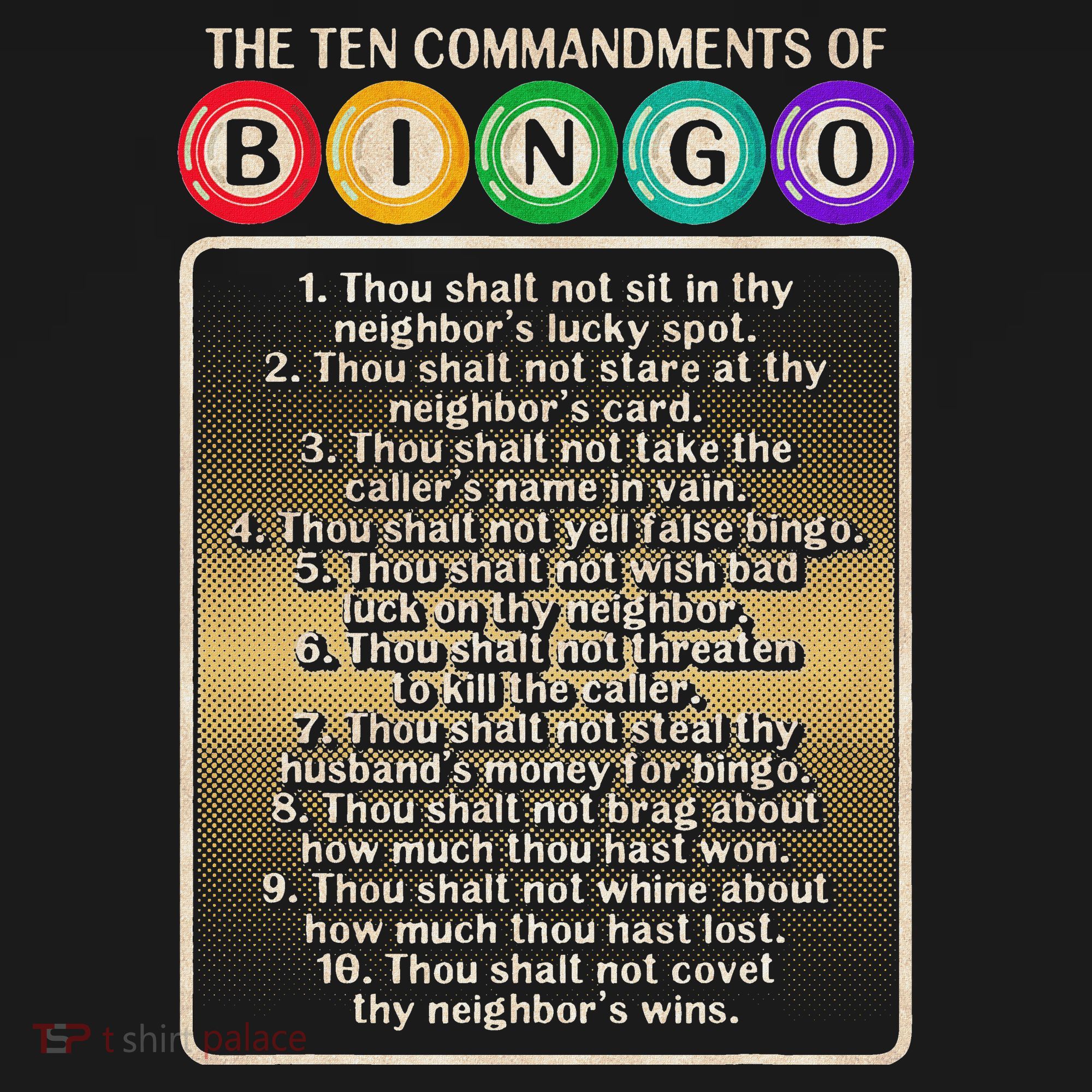 10 Commandments Of Bingo Bingo Player Long Sleeve Shirt