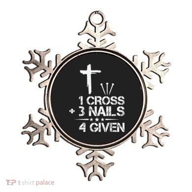 1 Cross Plus 3 Nails Equal 4 Given Christian Faith Cross Ornament