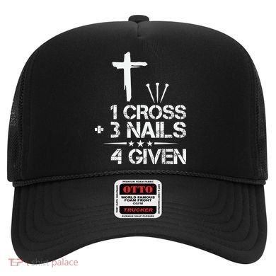 1 Cross Plus 3 Nails Equal 4 Given Christian Faith Cross Hat