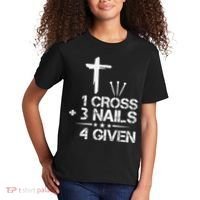 1 Cross Plus 3 Nails Equal 4 Given Christian Faith Cross Kids T-Shirt thumb 2