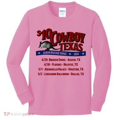 $10 Cowboy Release Charley Crockett Kids Long Sleeve Shirt