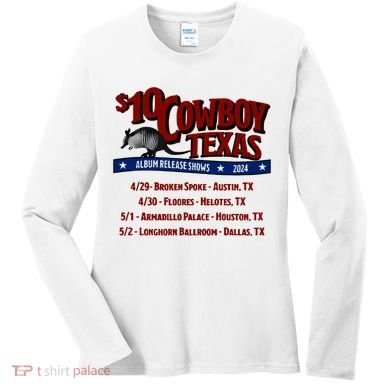 $10 Cowboy Release Charley Crockett Women's Long Sleeve Shirt