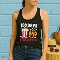 100 Days And Still Poppin 100th Day Of School Funny Women's Tank Top thumb 2
