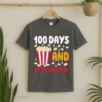 100 Days And Still Poppin 100th Day Of School Funny T-Shirt thumb 2