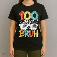 100 Days Bruh Funny 100th Day Of School T-Shirt thumb 4