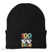 100 Days Bruh Funny 100th Day Of School Beanie thumb 0