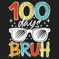 100 Days Bruh Funny 100th Day Of School Beanie thumb 2