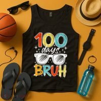 100 Days Bruh Funny 100th Day Of School Tank Top thumb 4