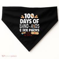 100 Days Band Aids & Ice Packs Nurse 100 Days Of School USA-Made Doggie Bandana thumb 0