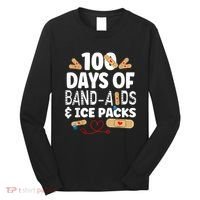 100 Days Band Aids & Ice Packs Nurse 100 Days Of School Long Sleeve Shirt thumb 0