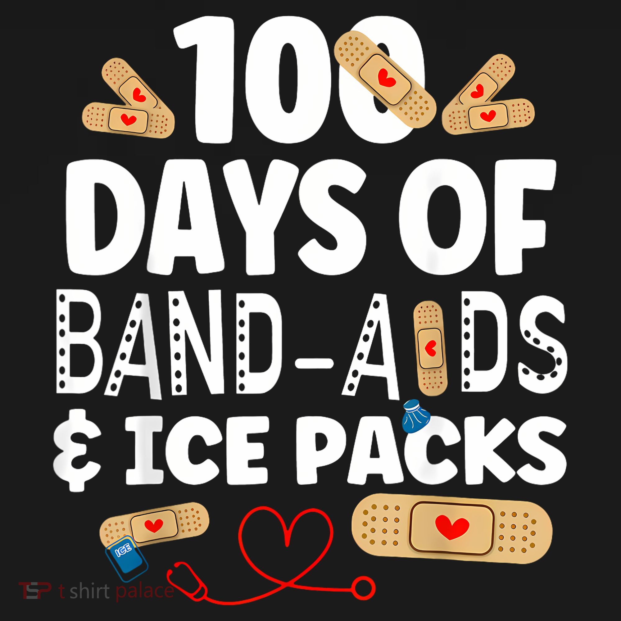 100 Days Band Aids & Ice Packs Nurse 100 Days Of School Sweatshirt