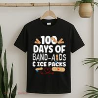 100 Days Band Aids & Ice Packs Nurse 100 Days Of School T-Shirt thumb 2