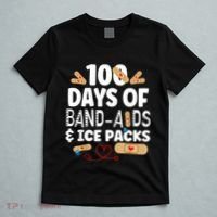 100 Days Band Aids & Ice Packs Nurse 100 Days Of School T-Shirt thumb 5