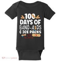 100 Days Band Aids & Ice Packs Nurse 100 Days Of School Baby Bodysuit thumb 0