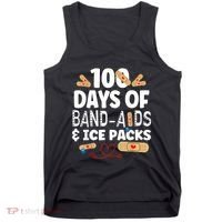 100 Days Band Aids & Ice Packs Nurse 100 Days Of School Tank Top thumb 0