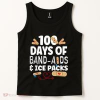 100 Days Band Aids & Ice Packs Nurse 100 Days Of School Tank Top thumb 2
