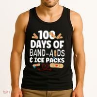 100 Days Band Aids & Ice Packs Nurse 100 Days Of School Tank Top thumb 3