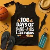 100 Days Band Aids & Ice Packs Nurse 100 Days Of School Tank Top thumb 4