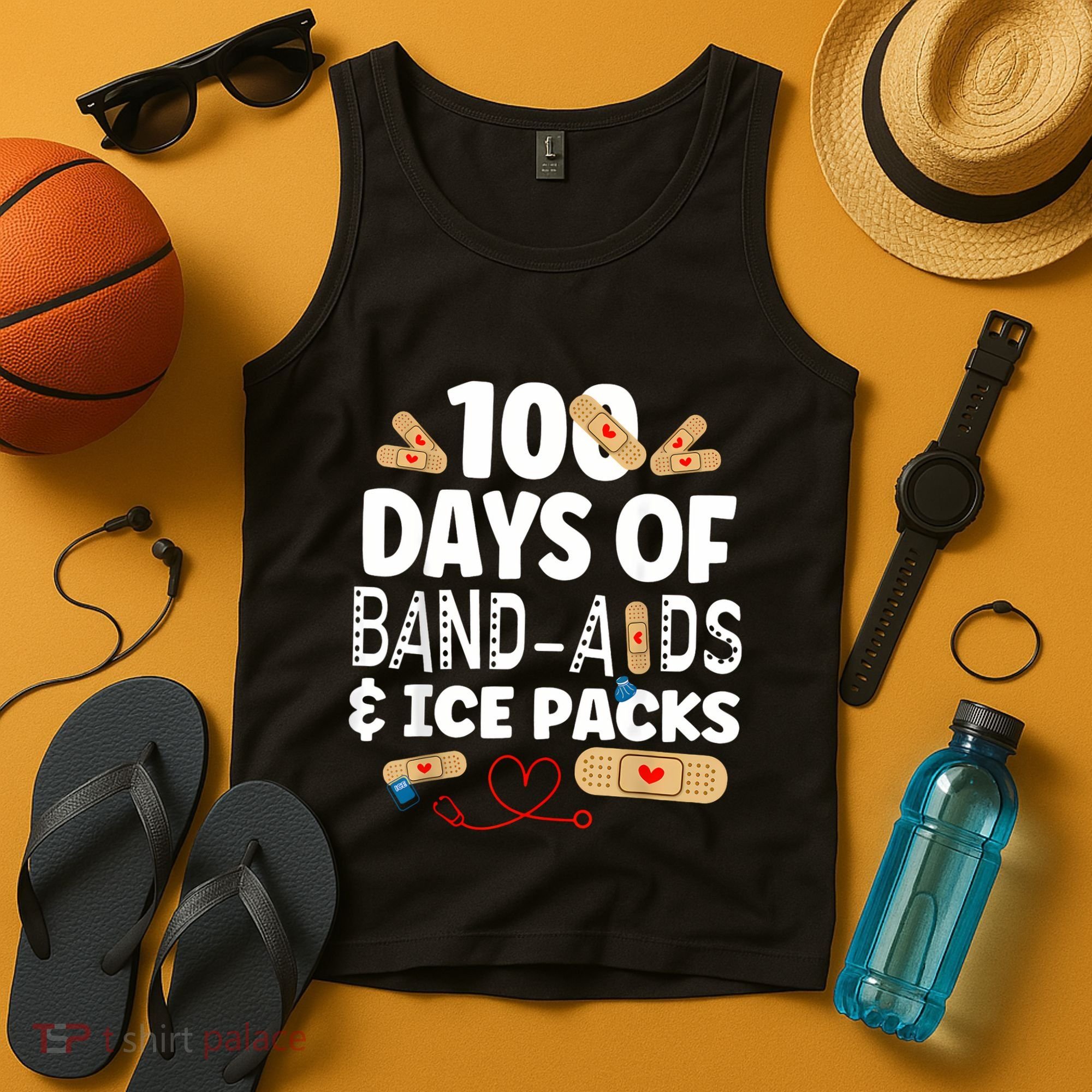 100 Days Band Aids & Ice Packs Nurse 100 Days Of School Tank Top