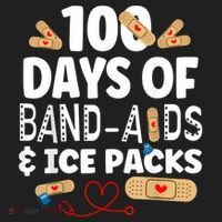 100 Days Band Aids & Ice Packs Nurse 100 Days Of School Golf Towel thumb 3