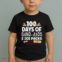 100 Days Band Aids & Ice Packs Nurse 100 Days Of School Toddler T-Shirt thumb 2