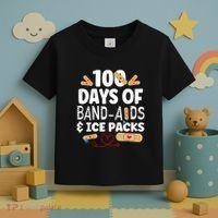 100 Days Band Aids & Ice Packs Nurse 100 Days Of School Toddler T-Shirt thumb 3