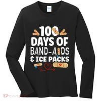 100 Days Band Aids & Ice Packs Nurse 100 Days Of School Women's Long Sleeve Shirt thumb 0