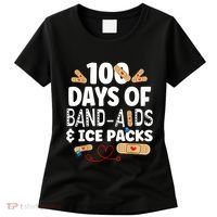 100 Days Band Aids & Ice Packs Nurse 100 Days Of School Women's T-Shirt thumb 0
