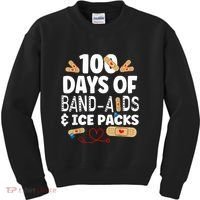 100 Days Band Aids & Ice Packs Nurse 100 Days Of School Kids Sweatshirt thumb 0
