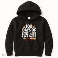 100 Days Band Aids & Ice Packs Nurse 100 Days Of School Kids Hoodie thumb 0