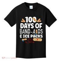 100 Days Band Aids & Ice Packs Nurse 100 Days Of School Kids T-Shirt thumb 0