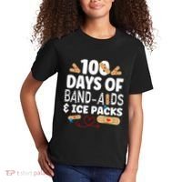 100 Days Band Aids & Ice Packs Nurse 100 Days Of School Kids T-Shirt thumb 2