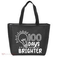 100 Days Brighter Funny Back To School Tote Bag thumb 0