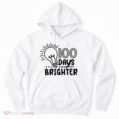 100 Days Brighter Funny Back To School Hoodie