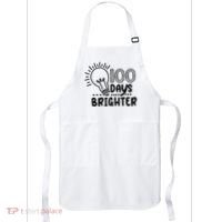 100 Days Brighter Funny Back To School Apron thumb 0