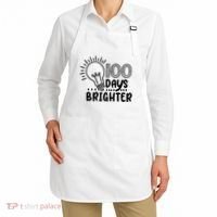 100 Days Brighter Funny Back To School Apron thumb 2