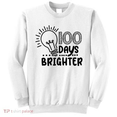 100 Days Brighter Funny Back To School Sweatshirt