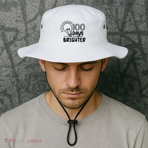 100 Days Brighter Funny Back To School Bucket Hat