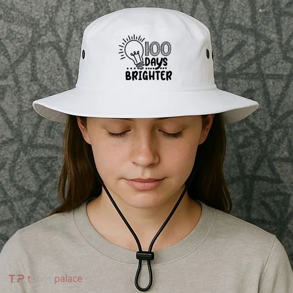 100 Days Brighter Funny Back To School Bucket Hat