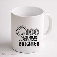100 Days Brighter Funny Back To School Coffee Mug thumb 1