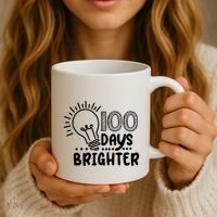 100 Days Brighter Funny Back To School Coffee Mug thumb 3