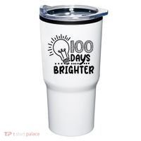 100 Days Brighter Funny Back To School Tumbler thumb 0