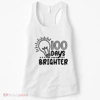 100 Days Brighter Funny Back To School Women's Tank Top thumb 0