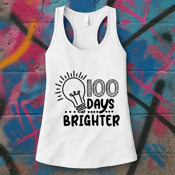 100 Days Brighter Funny Back To School Women's Tank Top