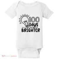 100 Days Brighter Funny Back To School Baby Bodysuit thumb 0