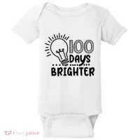 100 Days Brighter Funny Back To School Baby Bodysuit thumb 0