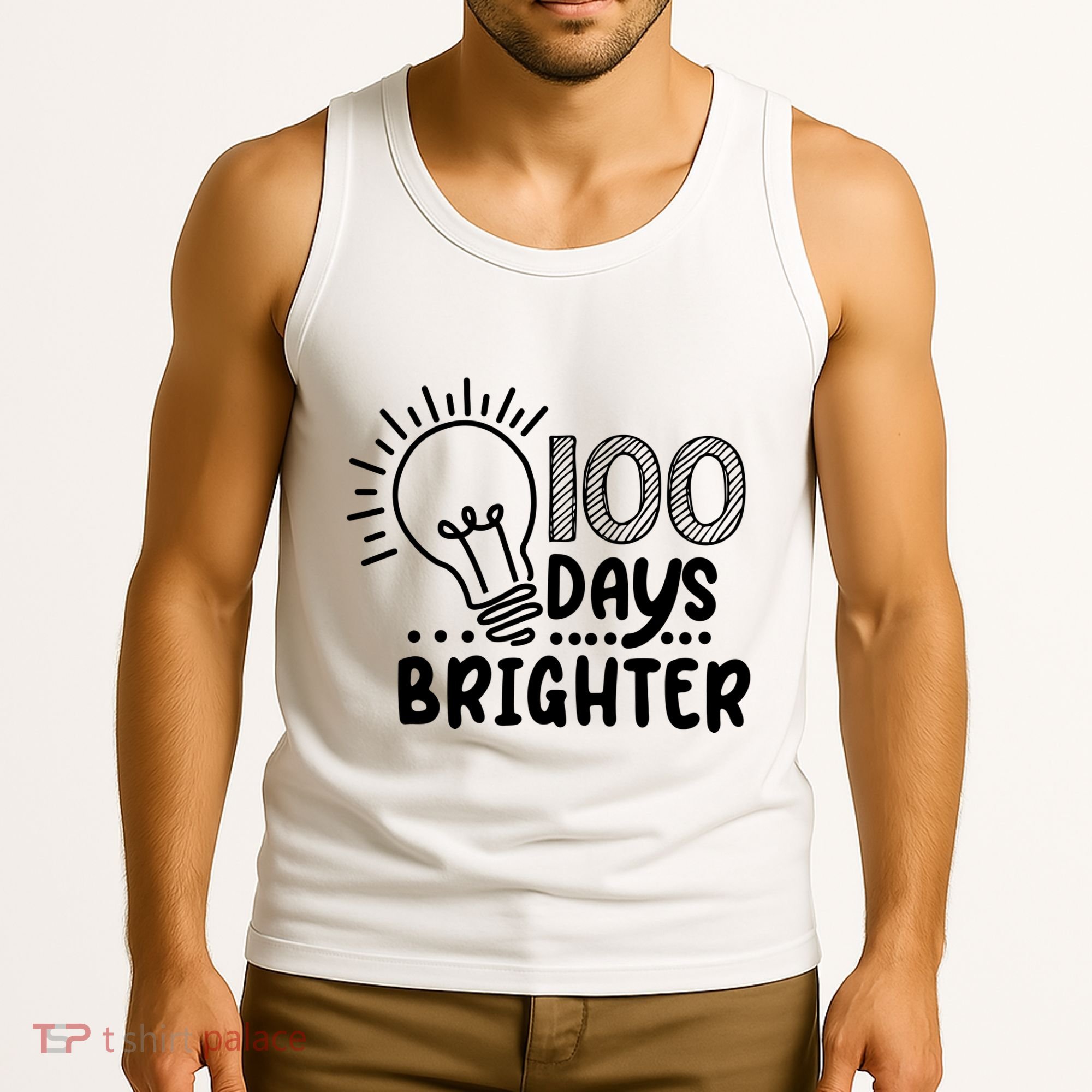 100 Days Brighter Funny Back To School Tank Top