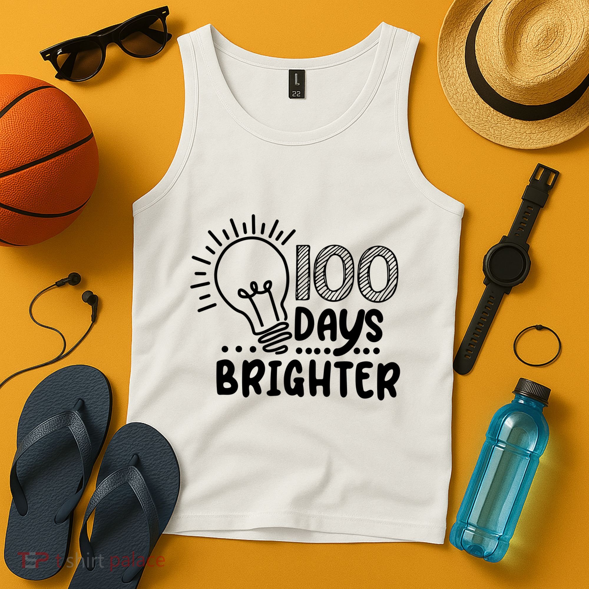 100 Days Brighter Funny Back To School Tank Top